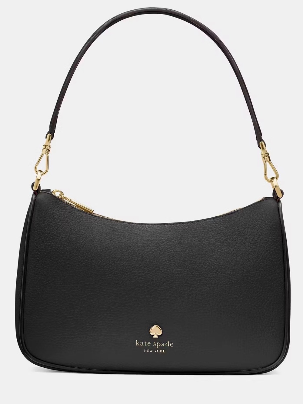 New KATE SPADE Emma Large Shoulder Crossbody Bag w/ Pouch Black Pebbled Leather - Picture 3 of 8